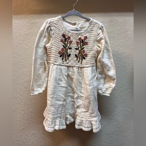 Zara Cream Pleated Bishop Sleeve Sundress